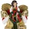 18" Unlit Red and Green Angel with Wreath Christmas Tree Topper